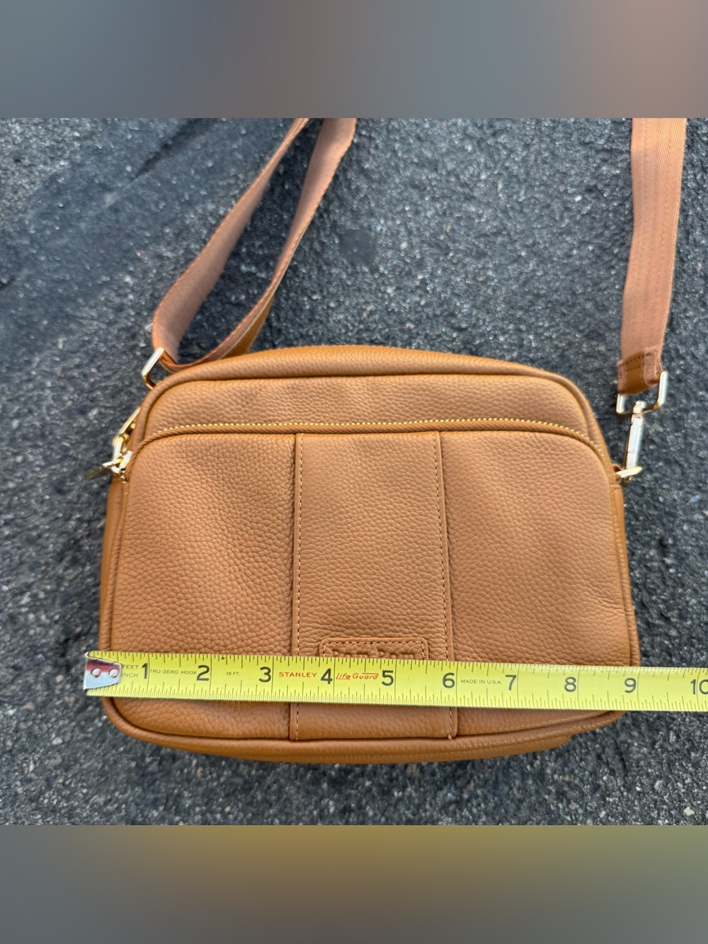 Pom Pom London Original Plus Leather Crossbody Shoulder Bag Brown Leather Wallet - Picture 8 of 9